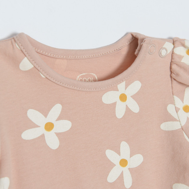 Боди с къс ръкав, цвят: Светло розов