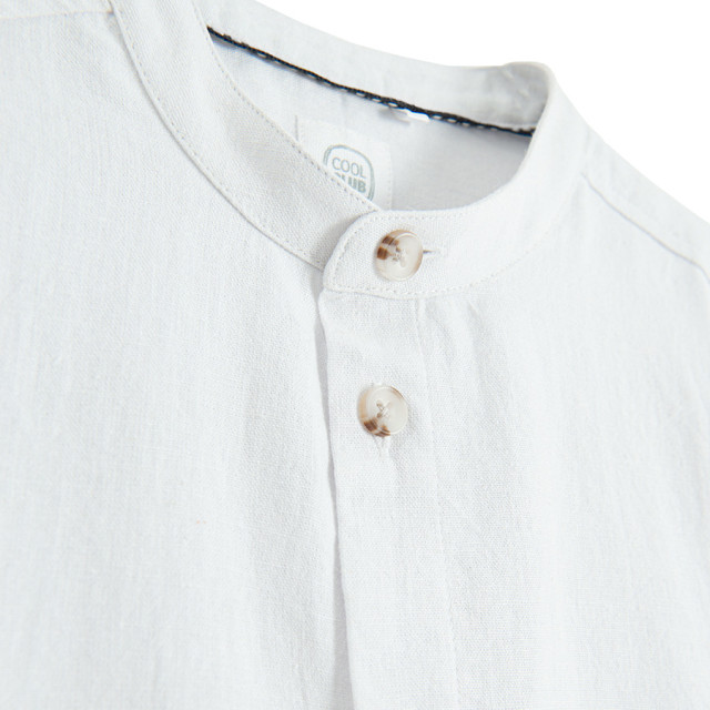 Риза с къс ръкав, цвят: Бял