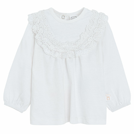 Блуза с дълъг ръкав, цвят: Кремав