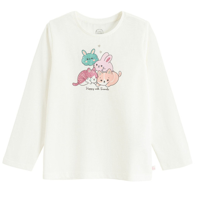 Тениска с дълъг ръкав, цвят: Бял