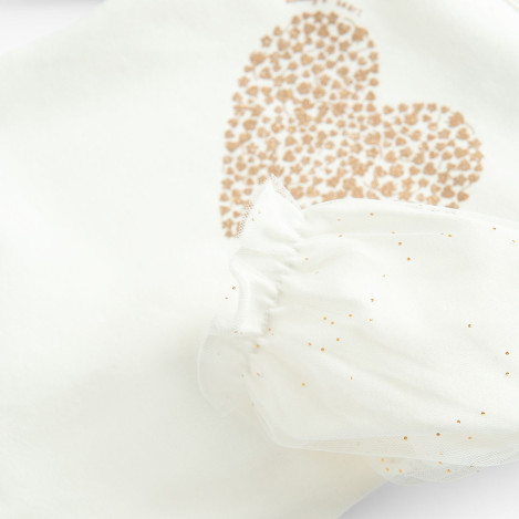 Боди с дълъг ръкав, цвят: Кремав