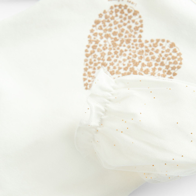 Боди с дълъг ръкав, цвят: Кремав