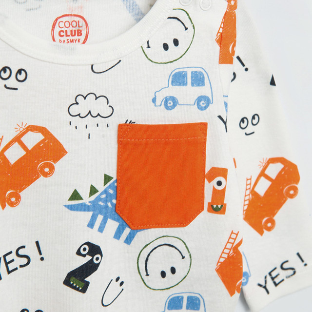 Боди с дълъг ръкав, цвят: Кремав