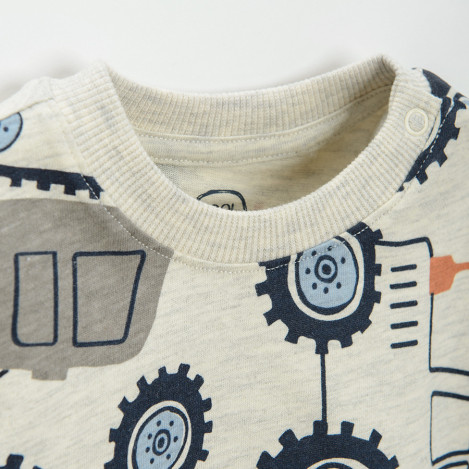 Тениска с дълъг ръкав, цвят: Бежов меланж