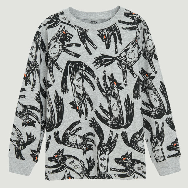 Блуза с дълъг ръкав, цвят: Сив меланж