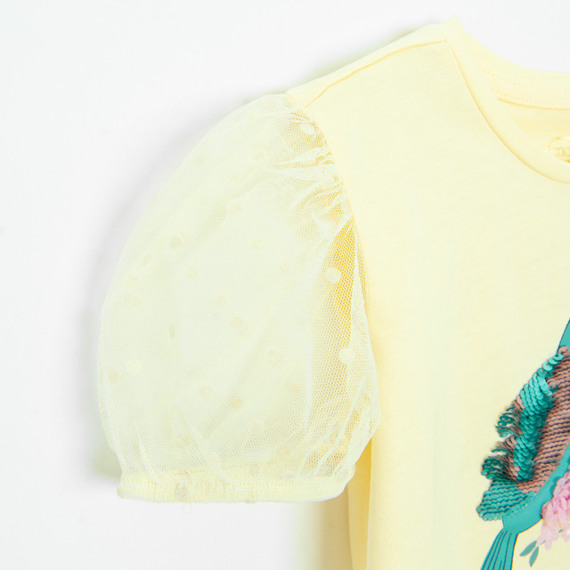 Блуза с къс ръкав, цвят: Жълт