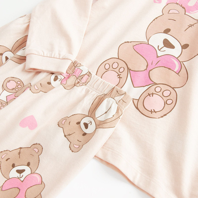 Пижама, цвят: Бежов