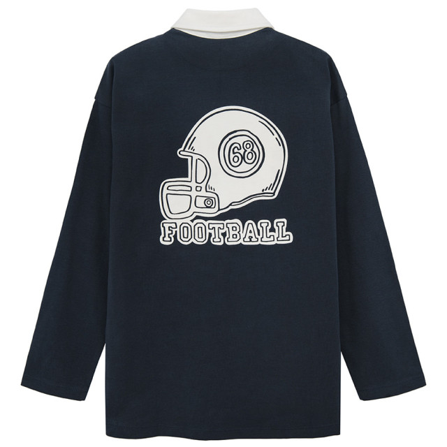 Тениска ПОЛО с дълъг ръкав, цвят: Морско син