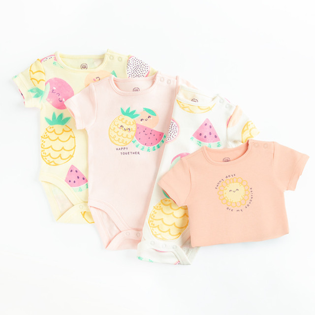 Боди с къс ръкав 4бр., цвят: Микс