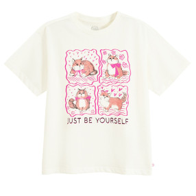 Тениска с къс ръкав, цвят: Бял