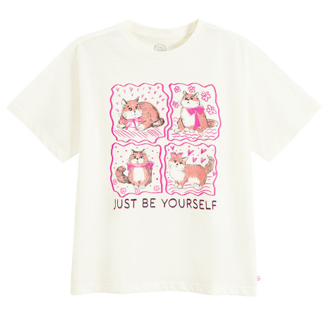 Тениска с къс ръкав, цвят: Бял