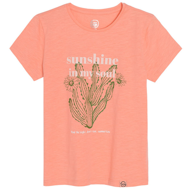 Тениска с къс ръкав, цвят: Коралов