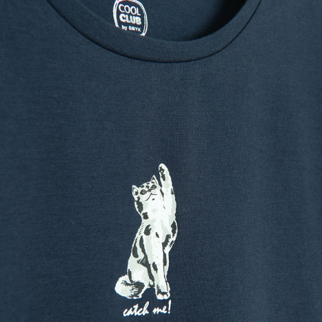 Тениска с къс ръкав, цвят: Син