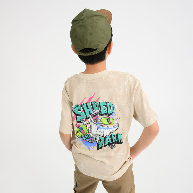 Тениска с къс ръкав JURASSIC WORLD, цвят: Бежов