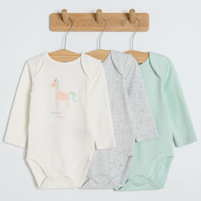 Боди с дълъг ръкав 3бр., цвят: Микс