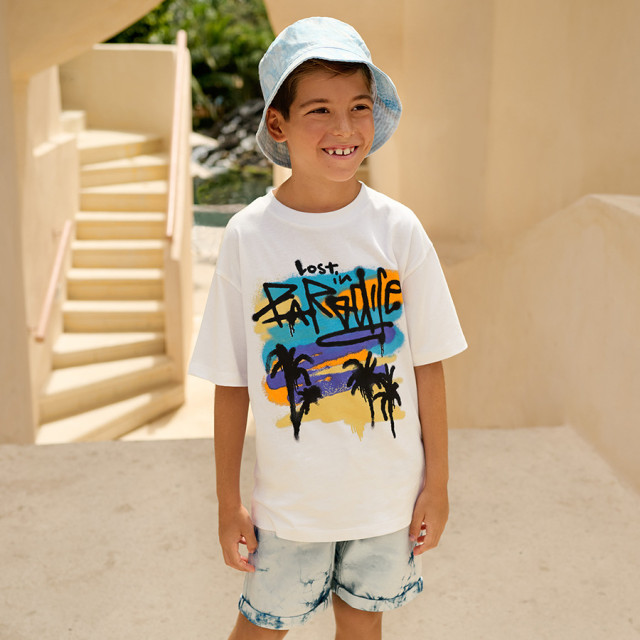 Тениска с къс ръкав, цвят: Бял