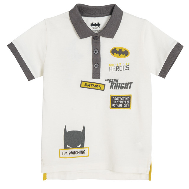 Тениска ПОЛО с къс ръкав BATMAN, цвят: Кремав