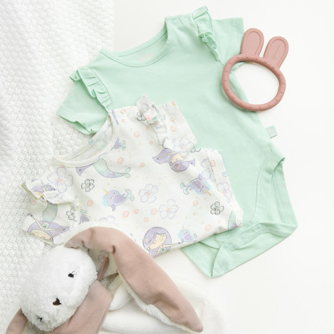 Боди с къс ръкав 2бр., цвят: Микс