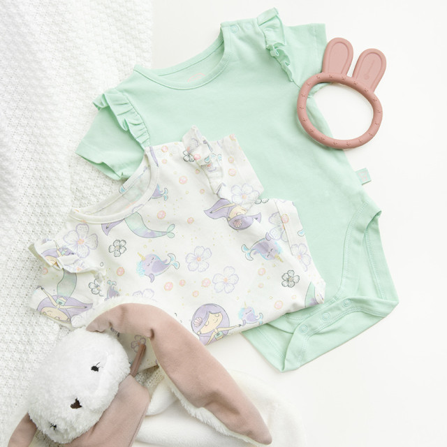 Боди с къс ръкав 2бр., цвят: Микс