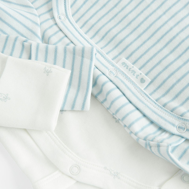 Боди с дълъг ръкав 2бр., цвят: Бял