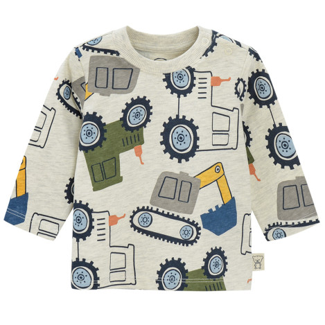 Тениска с дълъг ръкав, цвят: Бежов меланж