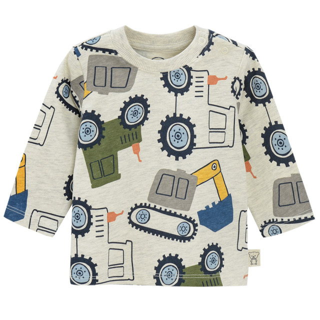 Тениска с дълъг ръкав, цвят: Бежов меланж