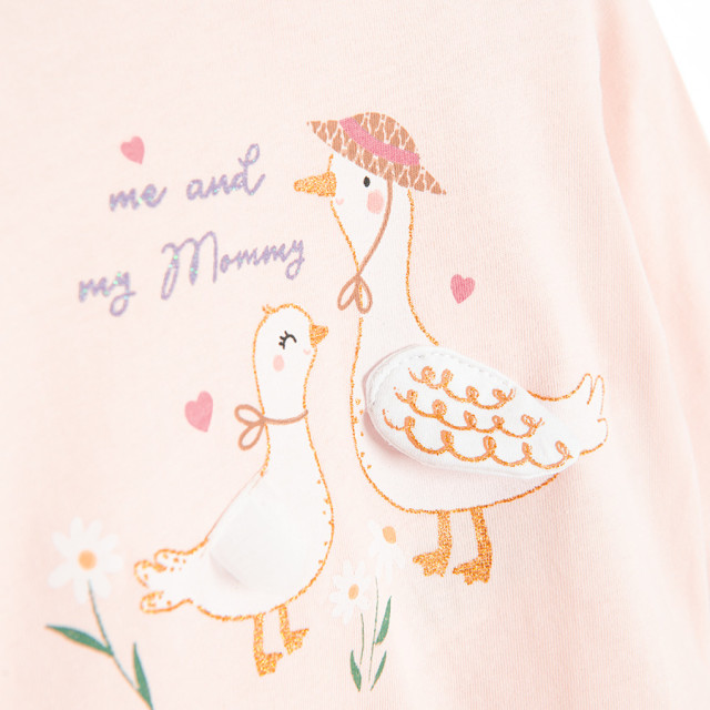 Тениска с дълъг ръкав, цвят: Светло розов