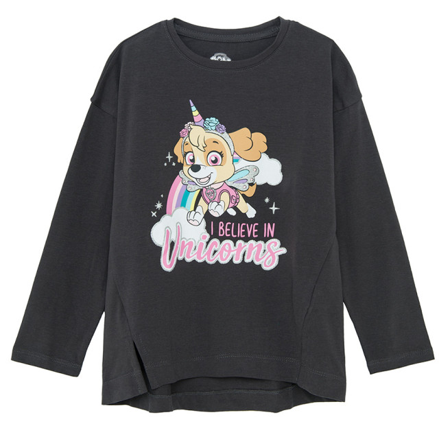 Блуза с дълъг ръкав PAW PATROL, цвят: Графит
