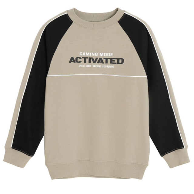 Блуза с дълъг ръкав, цвят: Бежов