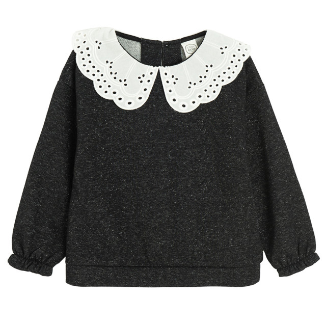 Блуза с дълъг ръкав, цвят: Черен