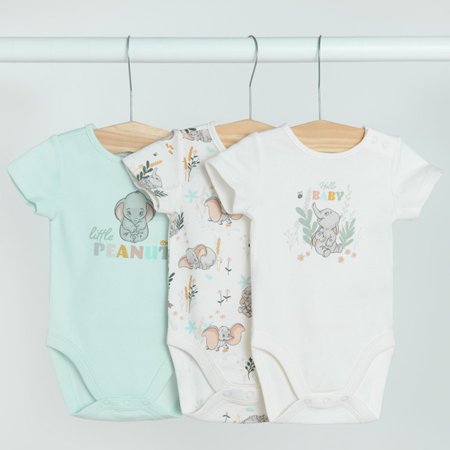 Боди с къс ръкав 3бр. DUMBO, цвят: Микс