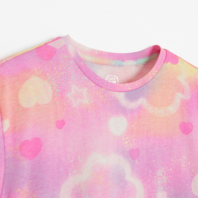 Рокля с къс ръкав, цвят: Розов