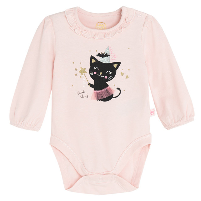 Боди с дълъг ръкав, цвят: Светло розов