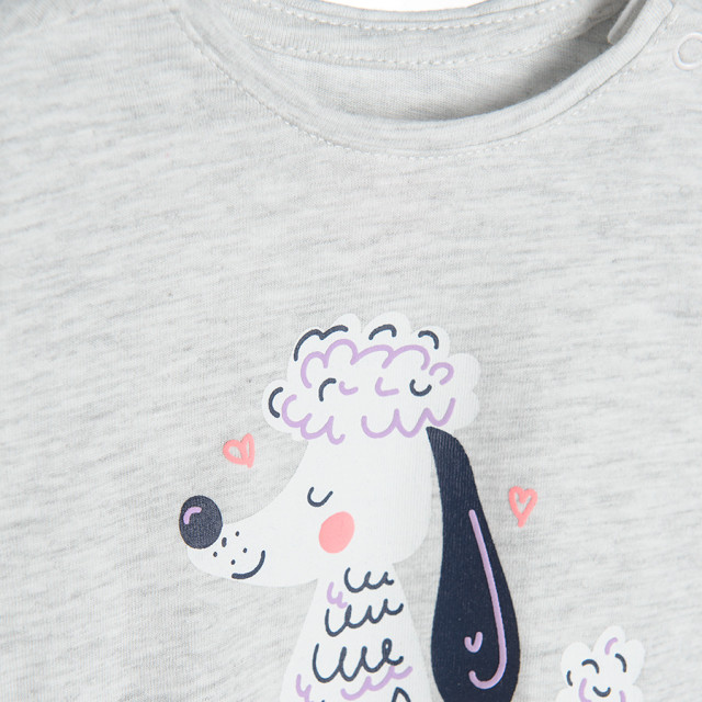 Тениска с дълъг ръкав, цвят: Сив меланж