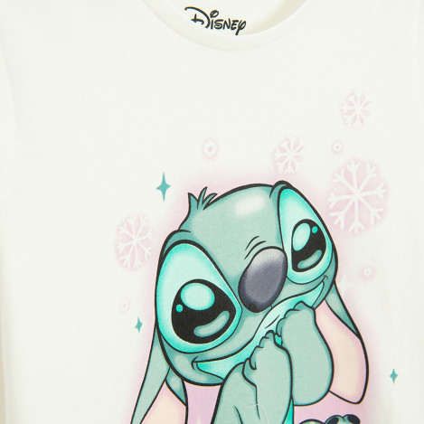 Тениска с дълъг ръкав LILO&STITCH, цвят: Бял