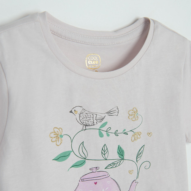 Тениска с къс ръкав, цвят: Лилав