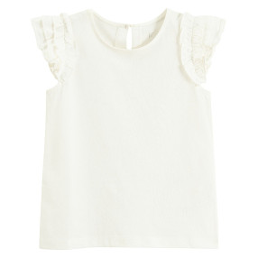 Блуза с къс ръкав, цвят: Бял