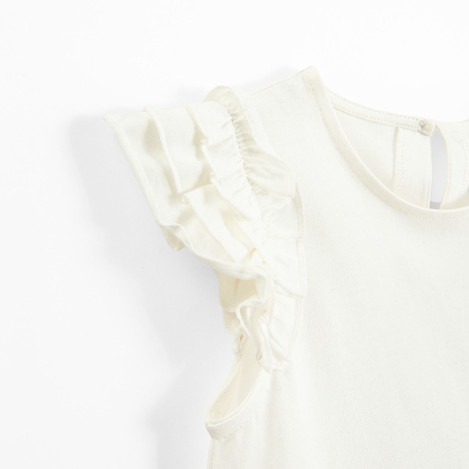 Блуза с къс ръкав, цвят: Бял