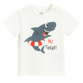 Тениска с къс ръкав, цвят: Кремав