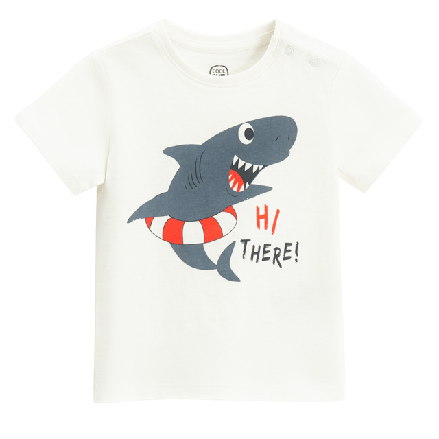 Тениска с къс ръкав, цвят: Кремав