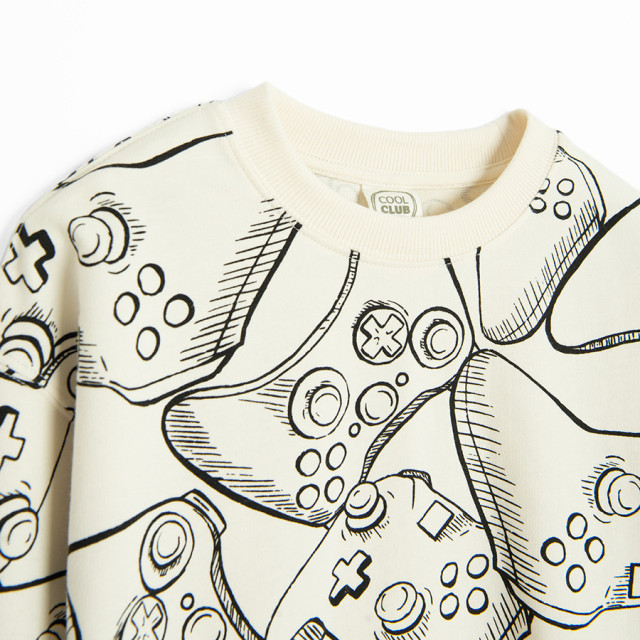 Блуза с дълъг ръкав, цвят: Екрю