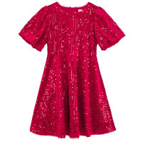 Рокля с къс ръкав, цвят: Червен