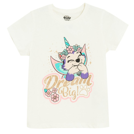 Тениска с къс ръкав PAW PATROL, цвят: Бял