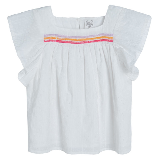 Блуза с къс ръкав, цвят: Бял