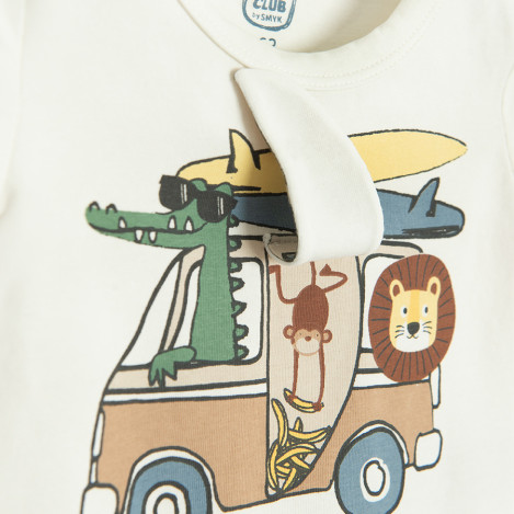 Боди с къс ръкав, цвят: Бял