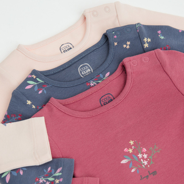 Боди с дълъг ръкав 3бр., цвят: Микс