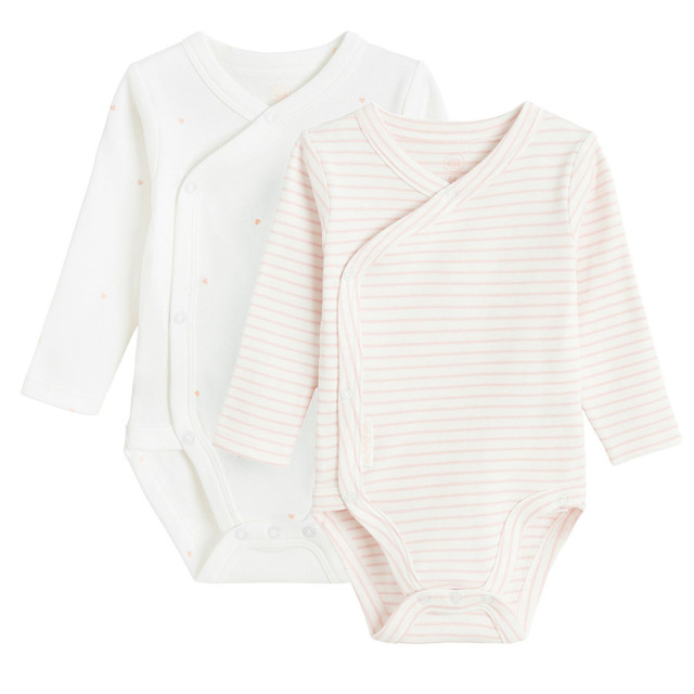 Боди с дълъг ръкав 2бр., цвят: Бял