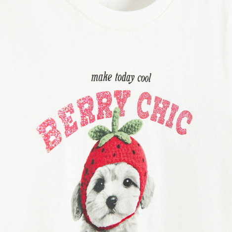 Тениска с къс ръкав, цвят: Бял