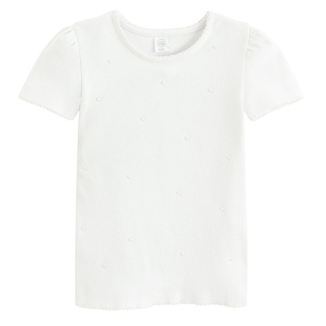 Блуза с къс ръкав, цвят: Бял