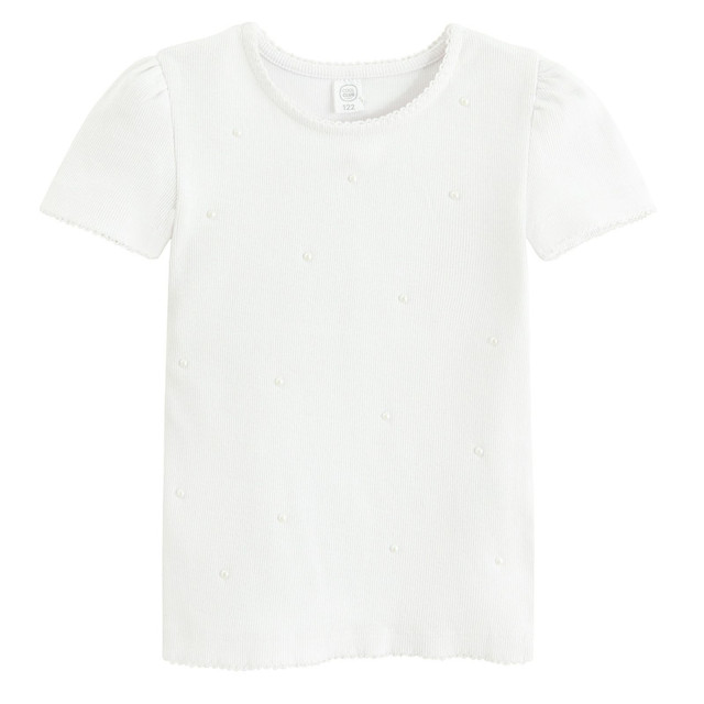 Блуза с къс ръкав, цвят: Бял